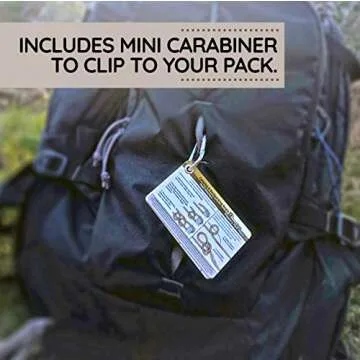 ReferenceReady Outdoor Knots - Waterproof Knot Tying Cards with Mini Carabiner - Includes 22 Rope Knots for Camping, Backpacking, and Scouting Scenarios