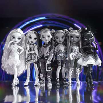 Rainbow High Shadow Series 1 Luna Madison- Grayscale Fashion Doll. 2 Metallic Grey Designer Outfits ...
