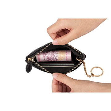 DORIS&JACKY Lambskin Leather RFID Wallet Key Chain