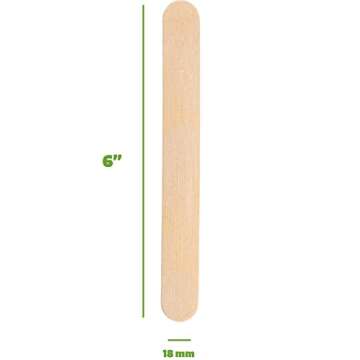 GUSTO [100 Count] Jumbo 6 Inch Wooden Multi-Purpose Popsicle Sticks, Craft Sticks for ICES, Ice Cream, Waxing, Tongue Depressor Wood Sticks (Formerly Comfy Package)
