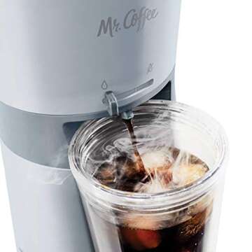 Mr Coffee Iced Coffee Maker with Reusable Tumbler and Coffee Filter Gray,1 Count (Pack of 1)