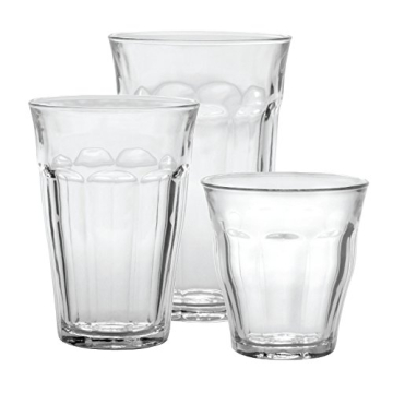 Duralex Picardie 18-Piece Clear Drinking Glass Set Made in France