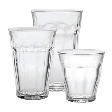 Duralex Picardie 18-Piece Clear Drinking Glass Set Made in France