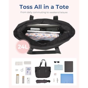 BAGSMART Women's Gym Tote Bag with Compartments