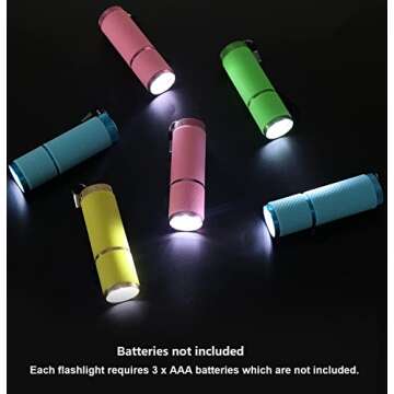 dervea 15-Pack Kids Flashlights for Boys Birthday Party Suppliers,Slumber Sleepover Party Favors, Mini Flashlight for Camping Glamping Goodie Bag Stuffers, Return Gifts For Girls Party