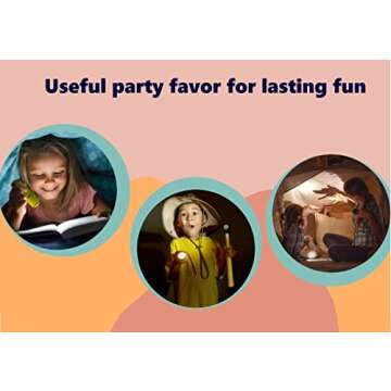 dervea 15-Pack Kids Flashlights for Boys Birthday Party Suppliers,Slumber Sleepover Party Favors, Mini Flashlight for Camping Glamping Goodie Bag Stuffers, Return Gifts For Girls Party