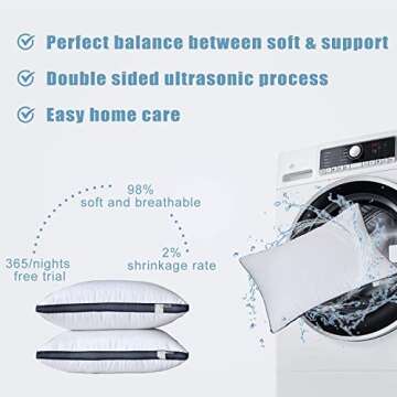 Meoflaw Pillows for Sleeping (2-Pack), Luxury Hotel Pillows Queen Size Set of 2,Bed Pillows for Side and Back Sleeper (Queen)