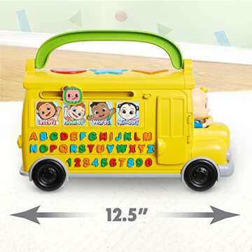 CoComelon Musical Learning Bus, Number and Letter Recognition, Phonetics, Yellow School Bus Toy Plays ABCs and Wheels on the Bus, Officially Licensed Kids Toys for Ages 18 Month by Just Play