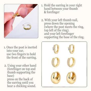 VIROMY Silver Hoop Earrings Set for Women Trendy, Lightweight Small Silver Hoop Earrings for Women Chunky Open Hoops Earrings for Women Jewelry Gifts for Women