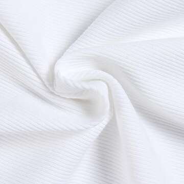 Roselux Women's Summer Scoop Neck Short Sleeve T-Shirts Ribbed Knit Slim Fitted Casual Basic Top White XL