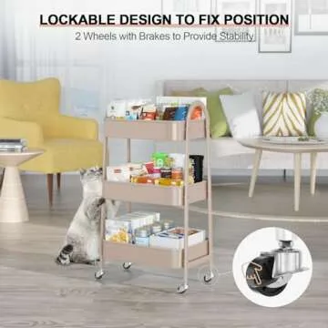 EAGMAK 3 Tier Utility Rolling Cart for All Spaces