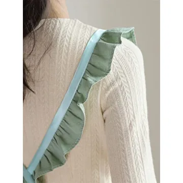 Stylish Pleated Cotton Apron for Cooking and Gardening
