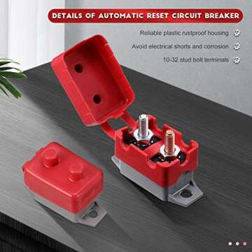 Four 50 Amp Automatic Reset Circuit Breakers for Safety