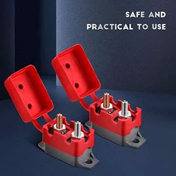 Four 50 Amp Automatic Reset Circuit Breakers for Safety