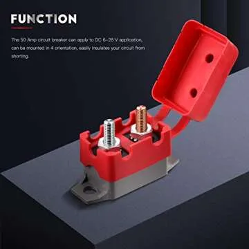 Four 50 Amp Automatic Reset Circuit Breakers for Safety