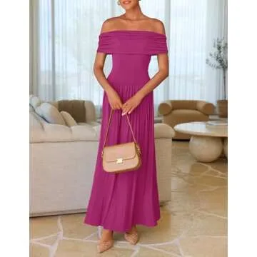 Chic ZESICA Off The Shoulder Maxi Dress for Summer Style