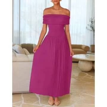Chic ZESICA Off The Shoulder Maxi Dress for Summer Style
