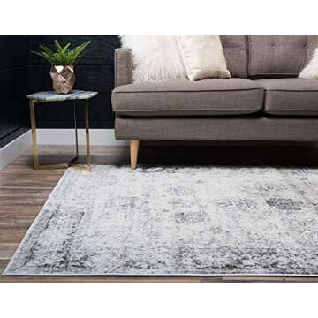 Unique Loom Sofia Collection Area Rug - Casino (6' 1" x 9' Rectangle, Gray/ Beige)