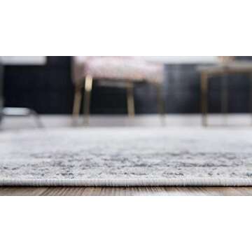 Unique Loom Sofia Collection Area Rug - Casino (6' 1" x 9' Rectangle, Gray/ Beige)