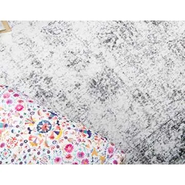 Unique Loom Sofia Collection Area Rug - Casino (6' 1" x 9' Rectangle, Gray/ Beige)