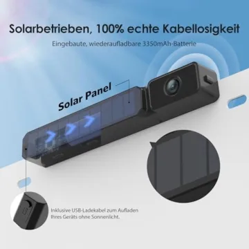 Solar Wireless Backup Camera with 5" 1080P Monitor