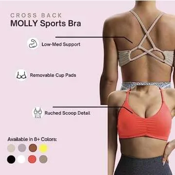 Aoxjox Women's Stylish Cross Back Sports Bra for Fitness