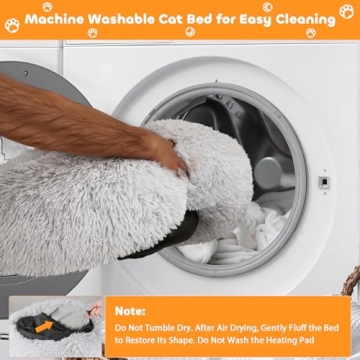 Heated Cat Bed with Removable Heating Pad for Year-Round Comfort