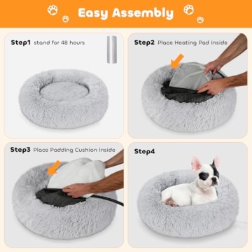 Heated Cat Bed with Removable Heating Pad for Year-Round Comfort