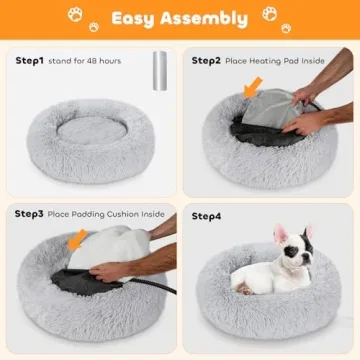 Heated Cat Bed with Removable Heating Pad for Year-Round Comfort