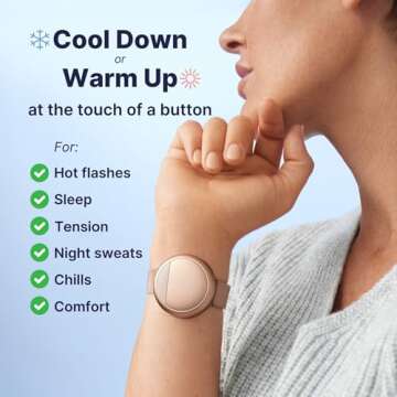 Embr Wave Cooling Bracelet - Warming Bracelet - Personalized Thermal Relief - Manage Hot Flashes, Night Sweats, Sleep, Tension - FSA HSA Eligible - Clinically Proven - Rechargeable - Rose Gold