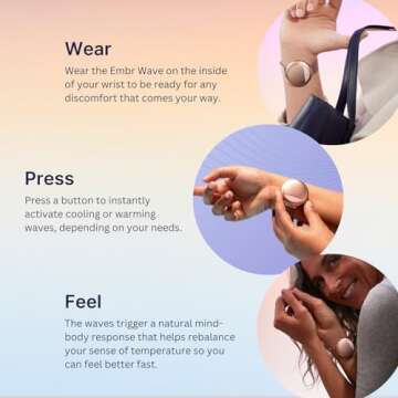 Embr Wave Cooling Bracelet - Warming Bracelet - Personalized Thermal Relief - Manage Hot Flashes, Night Sweats, Sleep, Tension - FSA HSA Eligible - Clinically Proven - Rechargeable - Rose Gold
