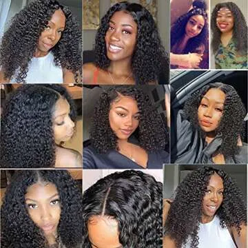 Curly V Part Wig - No Glue Needed, 18 Inch Human Hair