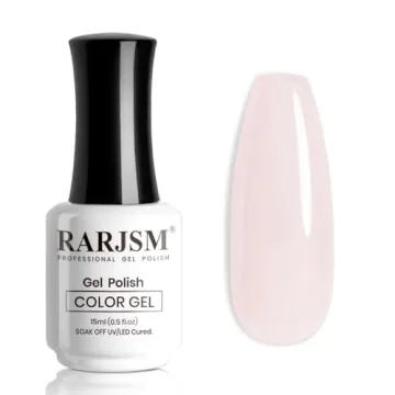 RARJSM Nude Gel Nail Polish Light Milky Peach Pink Neutral Skin Tone Color Sheer Ice Jelly Transpare...