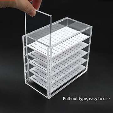 LXIANGN Acrylic 5 Layers Clear Eyelash Storage Box Lash Display Organizer Eyelash Storage Tray for Grafting Lash Extension