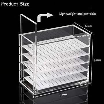 LXIANGN Acrylic 5 Layers Clear Eyelash Storage Box Lash Display Organizer Eyelash Storage Tray for Grafting Lash Extension