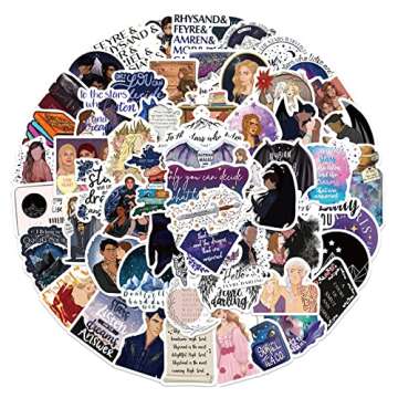 Liphontcta 60Pcs Cartoon Acotar Merchandise Stickers for Laptop Cellphone Water Bottle Skateboard Luggage Car Bumper WJHSL