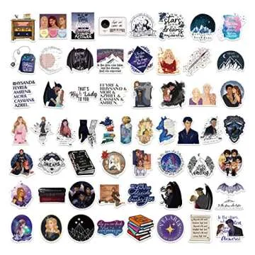 Liphontcta 60Pcs Cartoon Acotar Merchandise Stickers for Laptop Cellphone Water Bottle Skateboard Luggage Car Bumper WJHSL