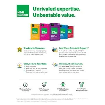 H&R Block Tax Software Deluxe + State 2022 with Refund Bonus Offer (Amazon Exclusive) [PC Download] (Old Version)