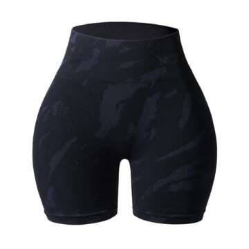 AUROLA Zebra Women Seamless Scrunch Workout Shorts High Waisted Gym Yoga Short,Black,XS