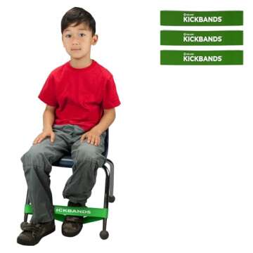 KICK BANDS Chair Bands for Kids with Fidgety Feet 3-Pack - ADHD Fidget Kickbands for Classroom Chair...