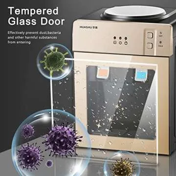 SNKOURIN Top Loading Water Dispenser,3 in 1 Chiller Dispenser Mini Water Machine Desktop Automatic Drinking,3 to 5 Gallon Water Cooler Dispenser for Home Office Coffee Tea Bar Dorm,Champagne Gold