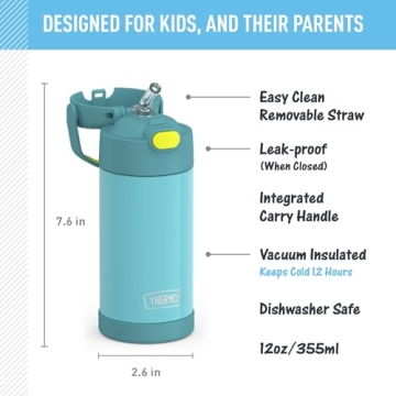 THERMOS FUNTAINER 12oz Kids Water Bottle in Blue/Green