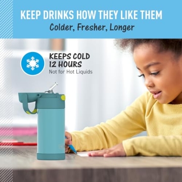 THERMOS FUNTAINER 12oz Kids Water Bottle in Blue/Green