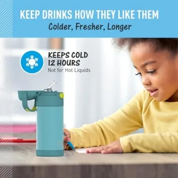 THERMOS FUNTAINER 12oz Kids Water Bottle in Blue/Green