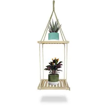 Stylish 23 Bees Macrame Hanging Planter Shelf for Home