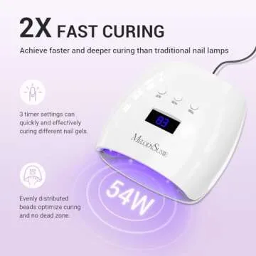 Melodysusie 54W UV LED Nail Lamp for Fast Curing Gel Nails