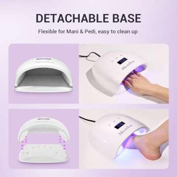 Melodysusie UV Nail Lamp, Plus30T UV Light for Gel Nails True 54W Professional Led Nail Dryer with 3 Timer, Smart Sensor, LCD Display, Detachable Tray Fast Curing Nail Art Tools Manicure Accessories