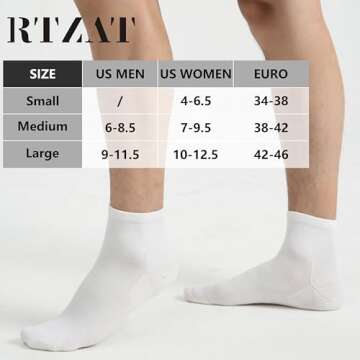 RTZAT 90% Merino Wool Ankle Men's Women's Athletic Business Casual Running Moisture Wicking Everyday...