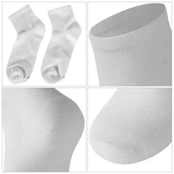 RTZAT 90% Merino Wool Ankle Men's Women's Athletic Business Casual Running Moisture Wicking Everyday Thin Wool Socks, Medium, White, 3 Pairs