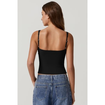 QINSEN Women's Sexy V Neck Tank Tops Slim Fit Comfort